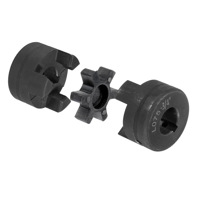 uxcell 3/4" to 1" L075 Flexible 3-Piece L-Jaw Coupling Coupler Set & Buna-N NBR Rubber Spider for Log Splitter Hybrid Equipment - Image 1